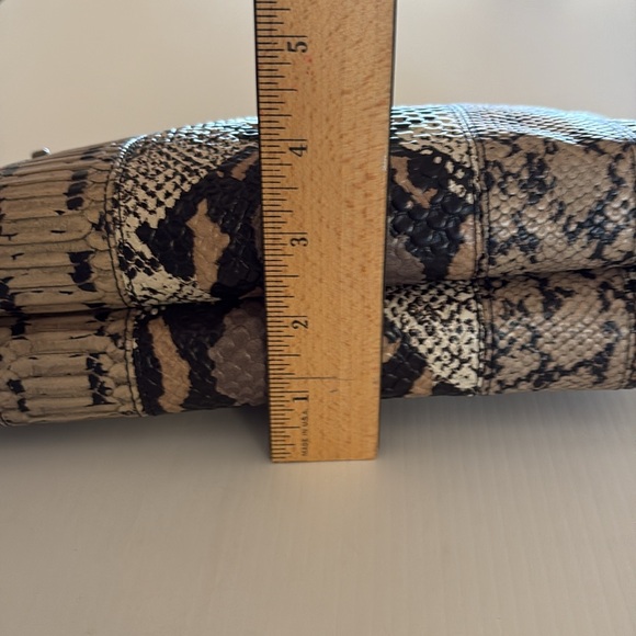 Coach Crosby Pieced Exotic Embossed Leather Gunmetal Gusset Zip Crossbody - Picture 14 of 16